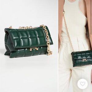 House of Want We Slay Small Shoulder Bag Gold Chain Vegan Leather Green